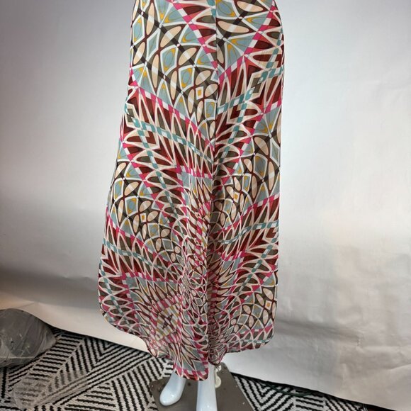 Chenault Womens Geometric Print High-Low Skirt S Polyester - Picture 15 of 16
